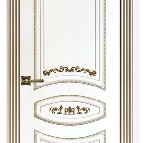 Межкомнатная дверь Алина белая эмаль патина золото